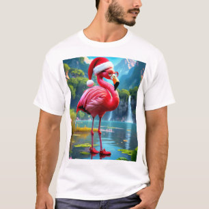 Christmas Flamingo As Santa Claus-47476 T-Shirt