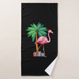 Christmas Flamingo    Bath Towel