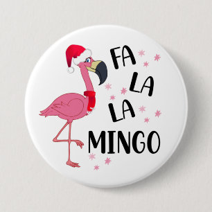 Christmas Flamingo Button