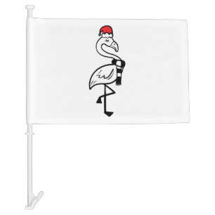 Christmas Flamingo Car Flag