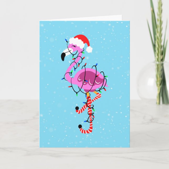Christmas Flamingo Card (Front)