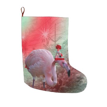 Christmas Flamingo Christmas Stocking Large by ErikaKai at Zazzle