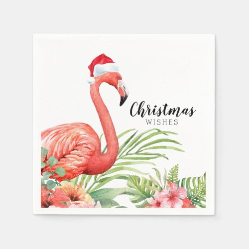 Christmas Flamingo  Christmas Wishes  Paper Napkins