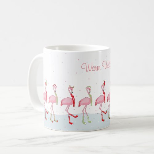 Christmas flamingo coffee mug