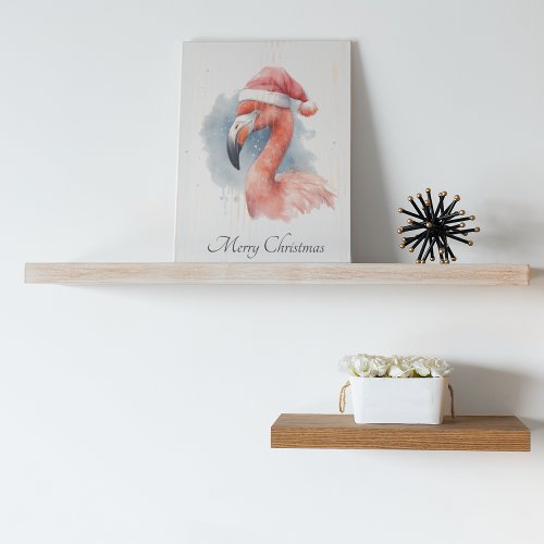 Christmas Flamingo customizable Wooden Box Sign