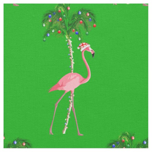 Christmas Flamingo Fabric