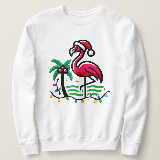 "Christmas Flamingo Fun" Sweatshirt (Design Front)