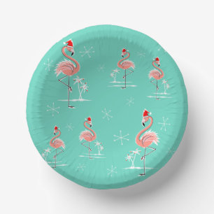 Christmas Flamingo Group Paper Bowls