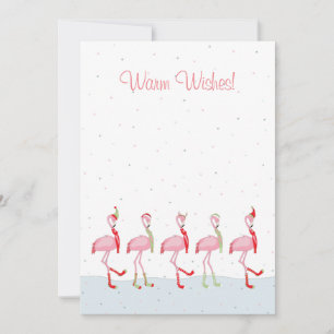 Christmas flamingo holiday card