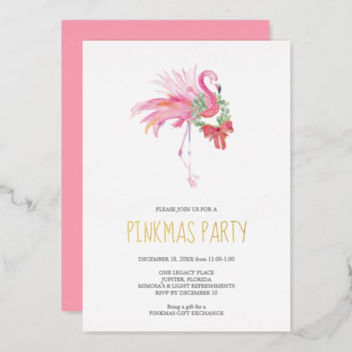 Christmas Flamingo Holiday Party Invitation