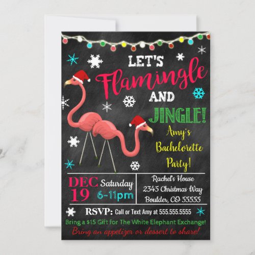 Christmas Flamingo Invitation