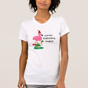Christmas Flamingo Ladies Shirt by ChiaPetRescue at Zazzle