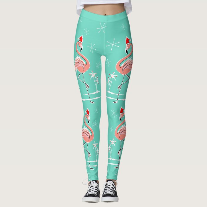Christmas Flamingo leggings