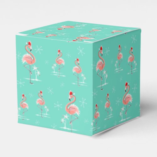 Christmas Flamingo Multi classic Favor Boxes