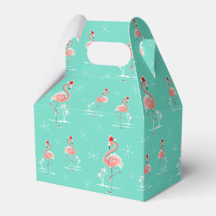 Christmas Flamingo Multi gable Favor Boxes