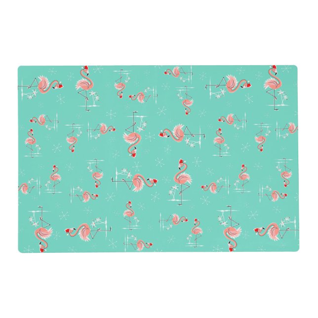 Christmas Flamingo Multi laminated placemat (Front)