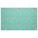 Christmas Flamingo Multi large pattern fabric