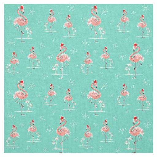 Christmas Flamingo Multi small pattern fabric