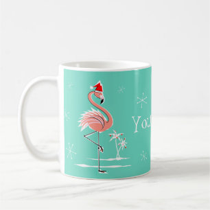 Christmas Flamingo Name mug