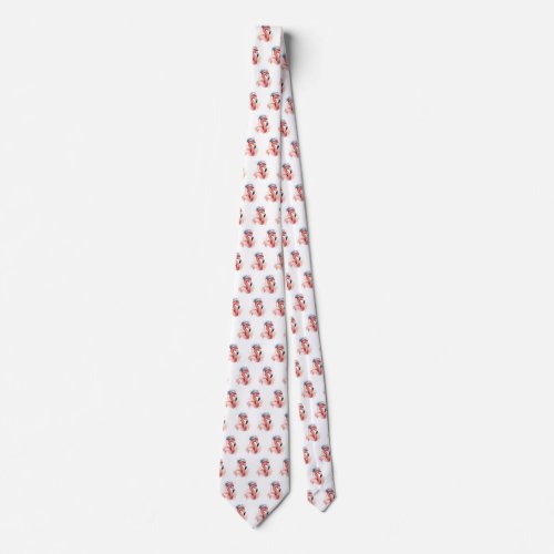 Christmas Flamingo Neck Tie