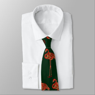 Christmas Flamingo Neck Tie