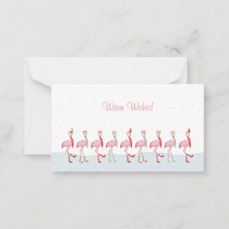 Christmas flamingo note card