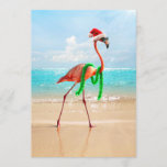 Christmas Flamingo on the Beach Invitation