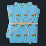 Christmas Flamingo on the Beach Wrapping Paper Sheets<br><div class="desc">Wishing you warmest Holiday wishes! | Avanti,  the Global Humor Brand™ has been entertaining the world with its Feel Good Funny greeting cards for over 40 years. Our characters live life to the fullest and celebrate the humor in everyday life.</div>