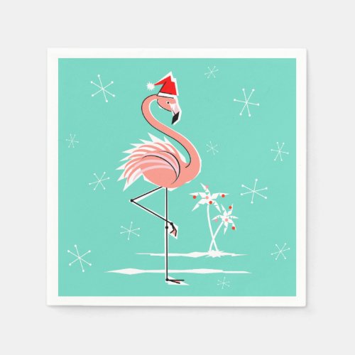 Christmas Flamingo paper napkin