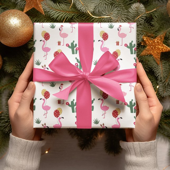 Christmas Flamingo Party | Holidays Wrapping Paper (Creator Uploaded)