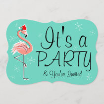 Christmas Flamingo 'Party' invitation bracket