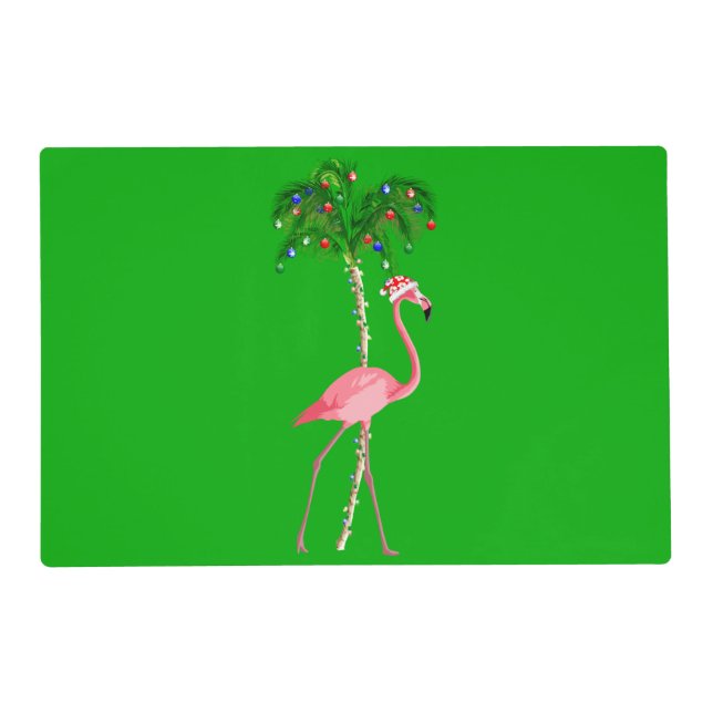 Christmas Flamingo Placemat (Front)