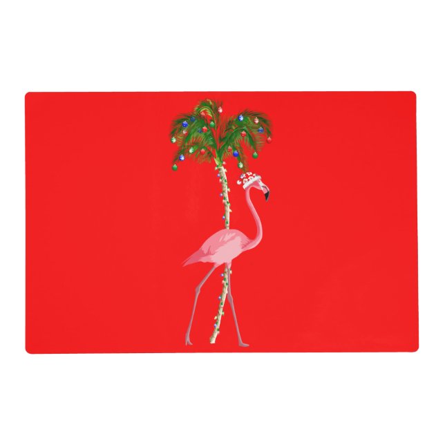 Christmas Flamingo Placemat (Front)