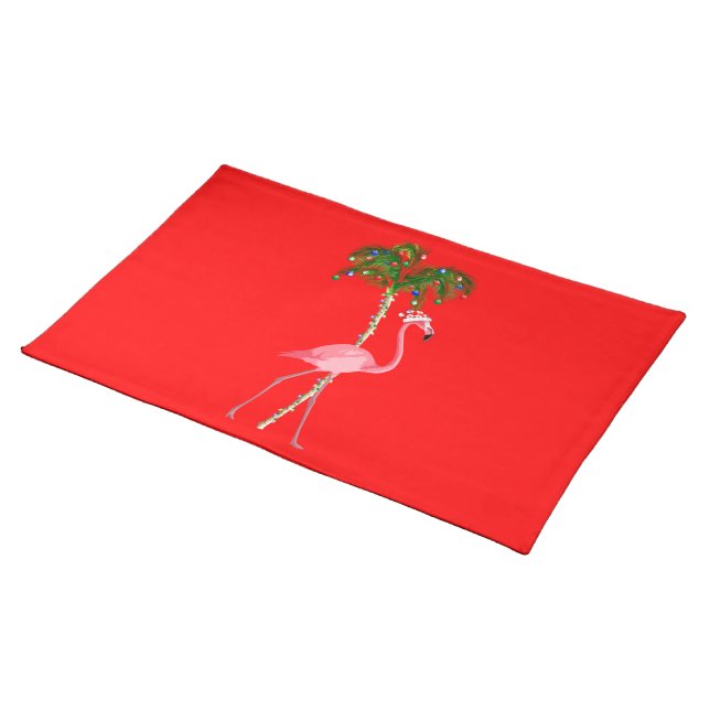 Christmas Flamingo Placemat (On Table)