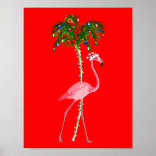 Christmas Flamingo Poster