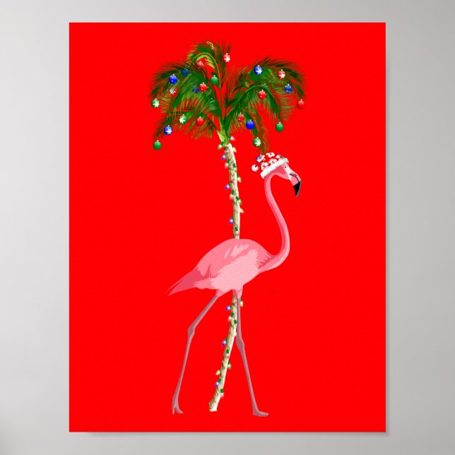Christmas Flamingo Poster (Front)
