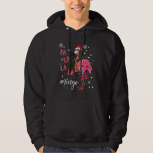 Christmas Flamingo Santa Hat Xmas Lights Flamingo  Hoodie