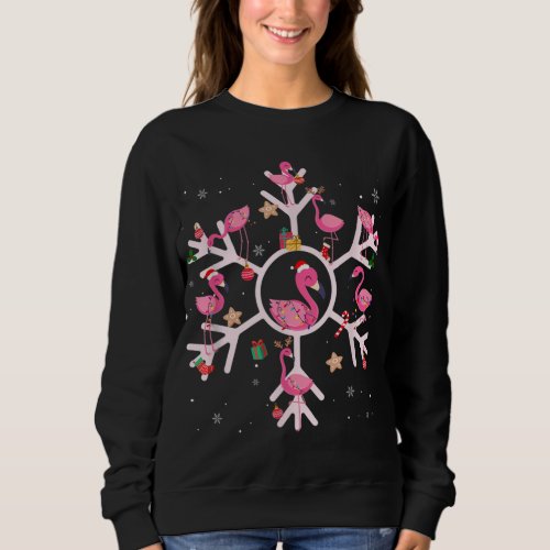 Christmas Flamingo Santa Hat Xmas Lights Flamingo  Sweatshirt