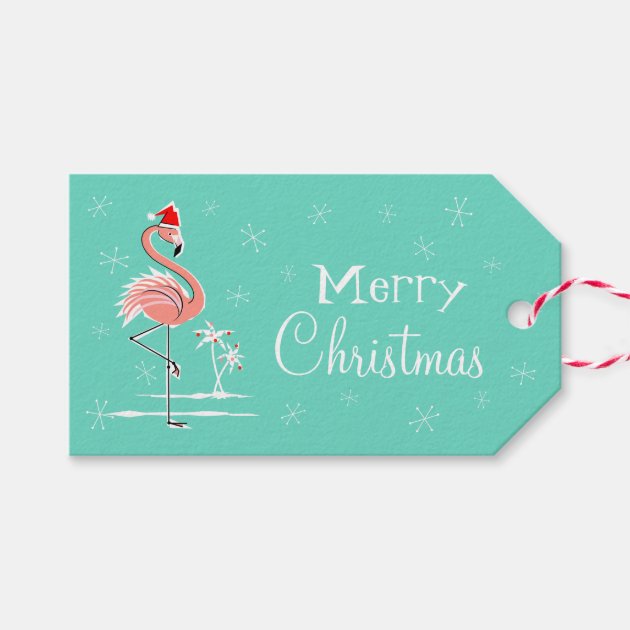Christmas Flamingo Side Gift Tags