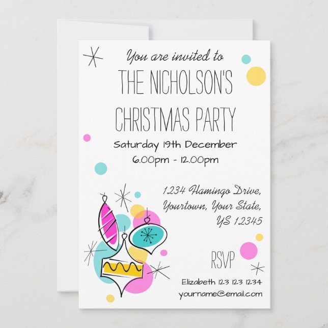 Christmas Flamingo Side Multi back invitation (Front)