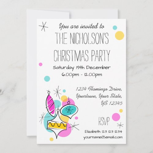 Christmas Flamingo Side Multi back invitation