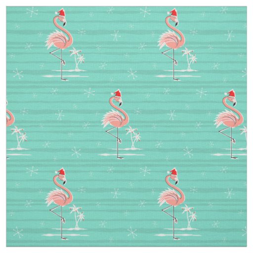 Christmas Flamingo Stripe small pattern fabric