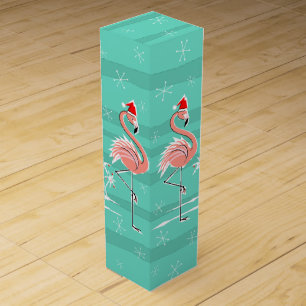 Christmas Flamingo Stripe wine gift box