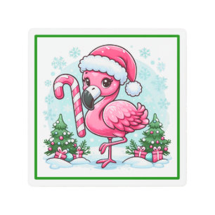 Christmas Flamingo Sublimation Clipart-10424 Metal Print