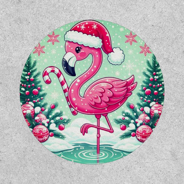 Christmas Flamingo Sublimation Clipart-10424 Patch (Front)