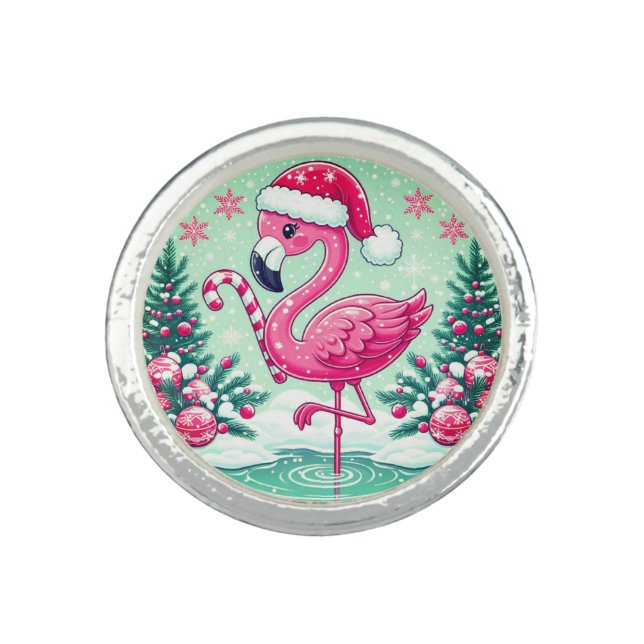 Christmas Flamingo Sublimation Clipart-10424 Ring (Front)