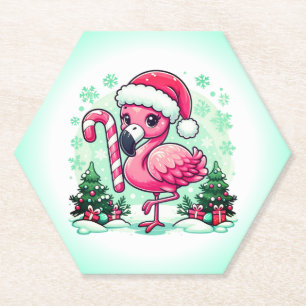 Christmas Flamingo Sublimation Clipart-30424 Paper Coaster