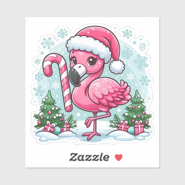 Christmas Flamingo Sublimation Clipart-30424 Sticker (Sheet)