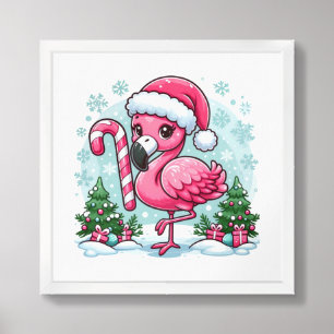 Christmas Flamingo Sublimation Clipart  Framed Art