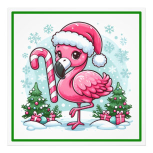 Christmas Flamingo Sublimation Clipart  Photo Print